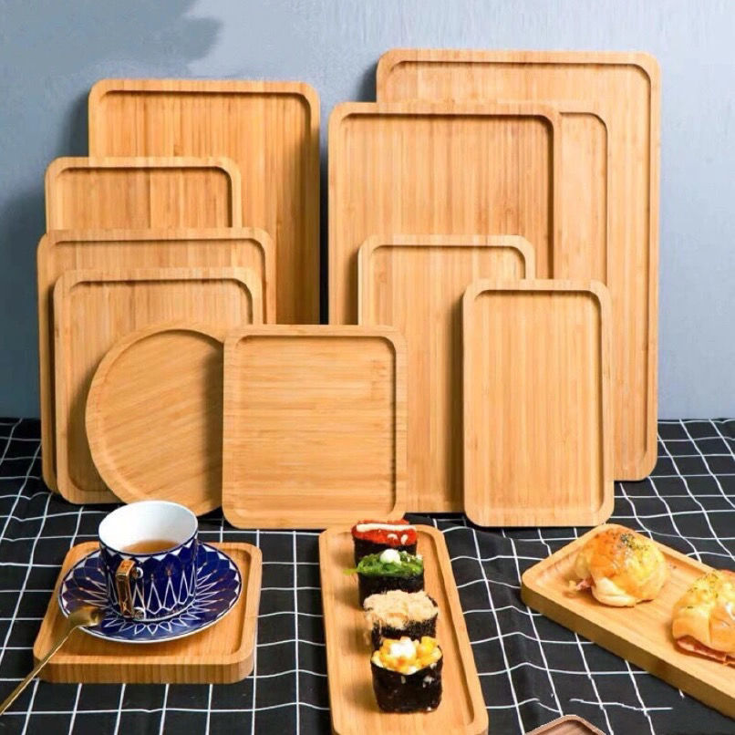木質托盤創意披薩竹木茶盤日式長方形用蛋糕實木頭水盃盤木製