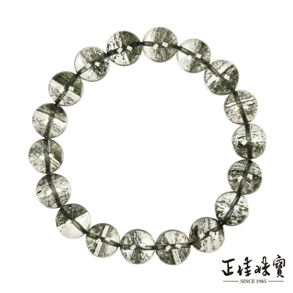 【正佳珠寶】綠幽靈 超頂級千層滿天星 10.8-11.3mm 綠幽靈手珠