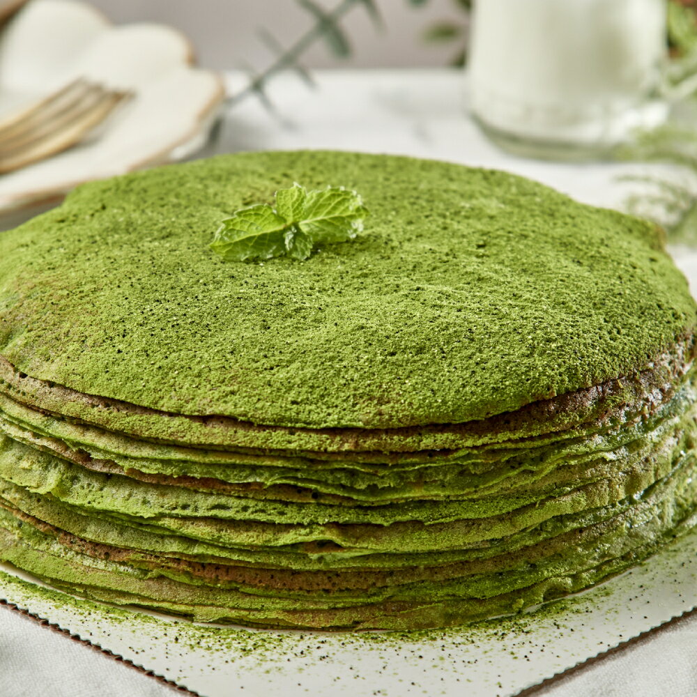 8寸日式手工現作抹茶紅豆千層派 / Matcha Red Bean Mille-Crêpe Cake	【奶蛋素】 2