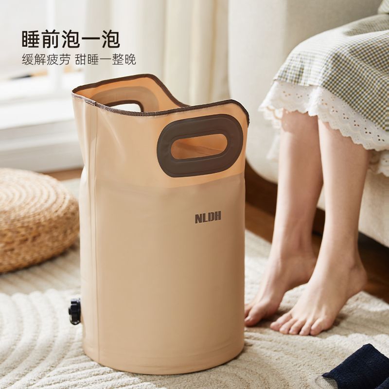 泡腳桶 過小腿泡腳桶加高折疊便攜式手提足浴桶家用保溫高深桶按摩泡腳袋S041快速出貨