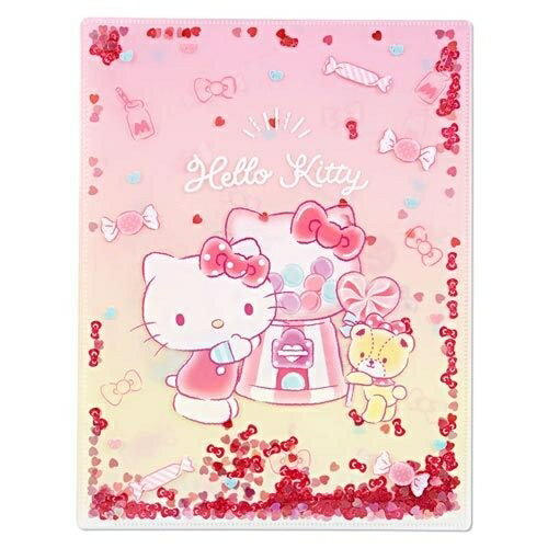 【震撼精品百貨】Hello Kitty 凱蒂貓 Sanrio HELLO KITTY亮片裝飾雙開式文件夾(A4)#36877 震撼日式精品百貨