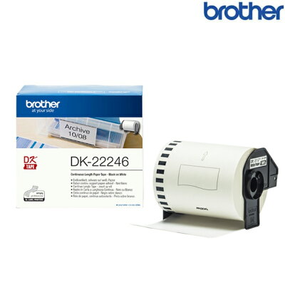 Brother兄弟 DK-22246 連續標籤帶 白底黑字 30.48M (寬度103mm) 標籤貼紙 色帶