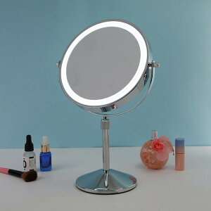 8寸臺式LED化妝鏡 補光化妝鏡 帶燈化妝鏡 平面放大雙面鏡