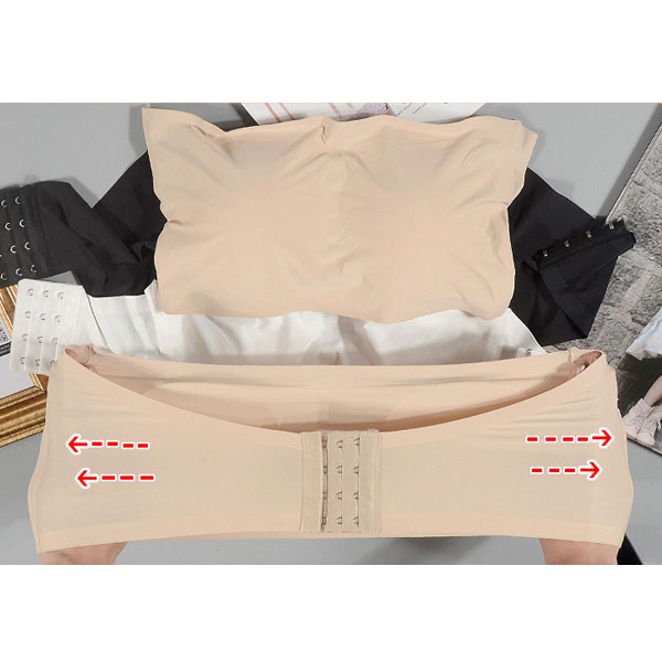 萊卡不滑落 小可愛 冰涼絲 平口 棉 胸圍可調 無痕內衣 爆乳 罩杯 胸墊可拆 一字領 露肩 黑白膚 ANNA S. 8