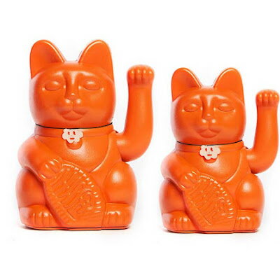 【潮流進口】西班牙 Lucky Cats幸運自動招手招財貓 調色盤系- 亮橘色,旅行順利！
