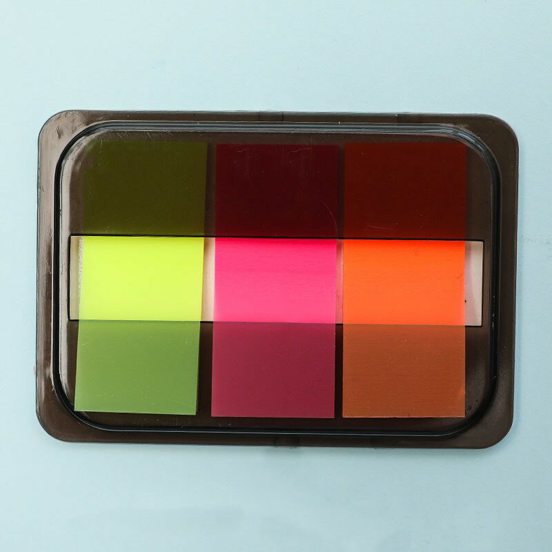 台灣現貨｜韓國抽拉式盒裝 可撕便利貼紙 螢光色便籤紙 便簽本指示標記貼｜丹丹悅生活 4