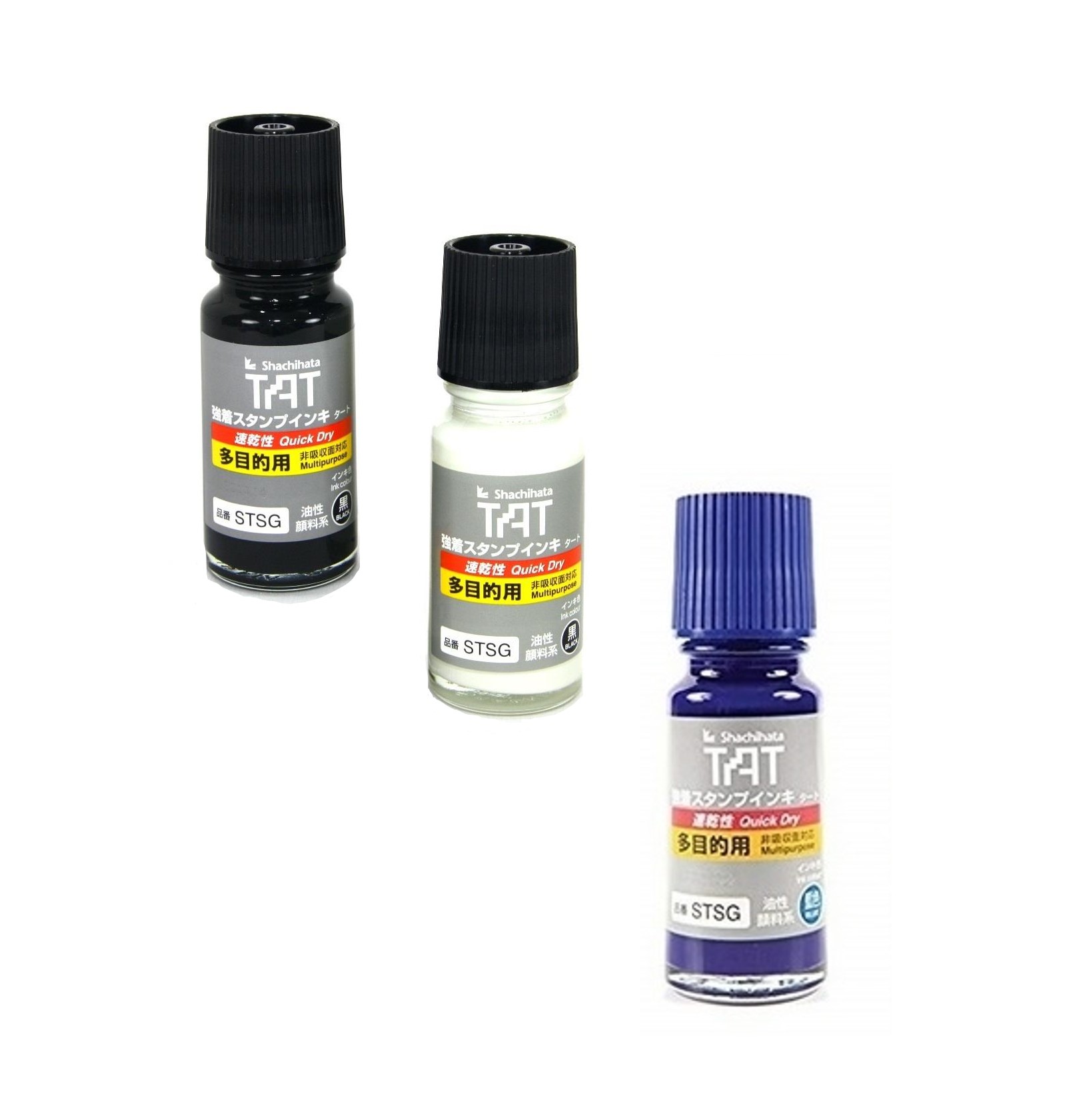 日本 Shachihata 寫吉哈達 STSG-1 不滅印油顏料 (速乾性 多用途) (55ml) (白/黑/藍)