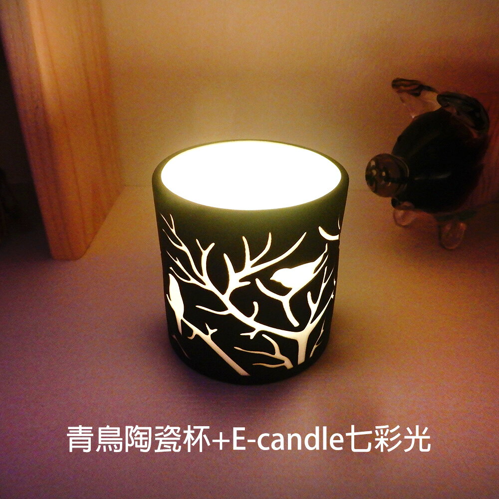 安森藝品x覓品竹北手作店-鏤空雕刻陶瓷矮杯+E-candle燭燈/小夜燈-青鳥 6