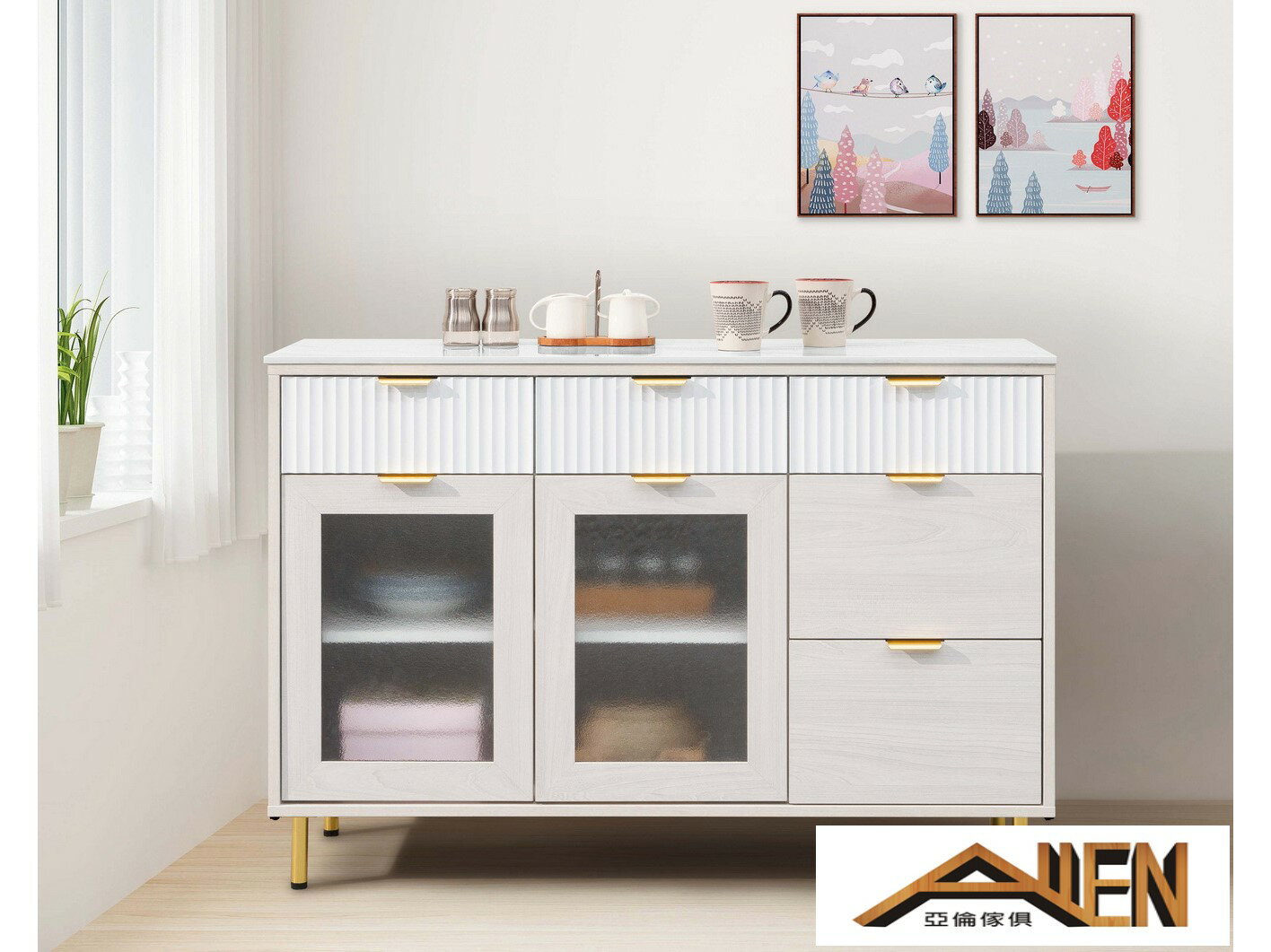 亞倫傢俱*黛妮絲4尺岩板收納櫃