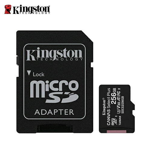 【滿額現折$330 最高3000點回饋】  【Kingston 金士頓】Canvas Select Plus microSD 256GB 記憶卡【三井3C】