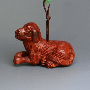 小葉紫檀生肖狗木雕掛件紅木小狗吊墜實木手把玩件動物工藝品擺件