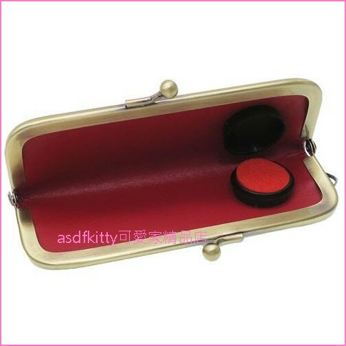 asdfkitty*SNOOPY史努比紅色棒球帽雙珠扣印章袋/印鑑包-附印泥-日本正版商品 3