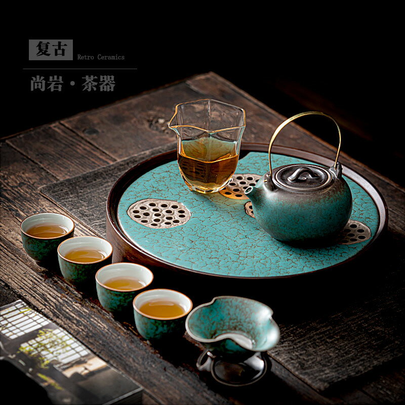 日式提梁壺功夫茶具套裝家用客廳簡約干泡茶盤辦公室輕奢現代小套