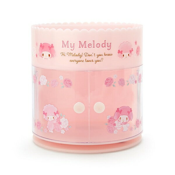 【震撼精品百貨】My Melody 美樂蒂~日本SANRIO三麗鷗 美樂蒂圓形塑膠旋轉化妝品架(粉玫瑰款)*50528