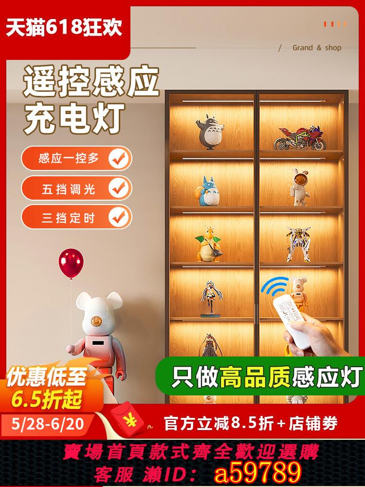 【臺灣公司 可打統編】遙控LED櫥櫃燈帶免插充電感應燈展示櫃衣櫃燈條磁吸無線自粘酒櫃
