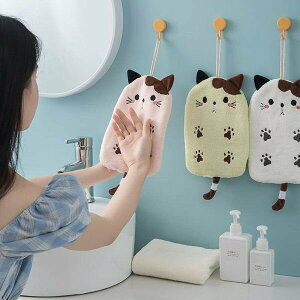 『台灣x現貨秒出』貓咪造型可愛腳印珊瑚絨擦手巾