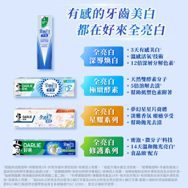 DARLIE好來全亮白深導煥白牙膏90g 3