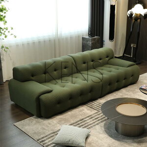 沙發 沙發椅 寫意空間羅奇堡BLOGGER沙發網紅同款輕奢復古風綠色布藝多人沙發