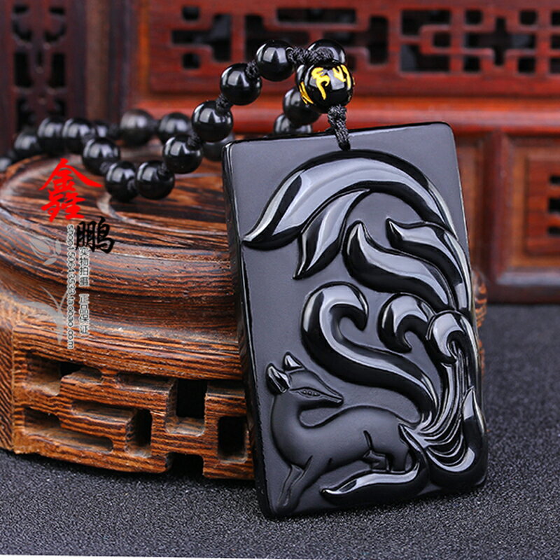 黑曜石增合奇緣九尾狐貍 催緣增緣黑狐佳緣靈狐吊墜男女款 3