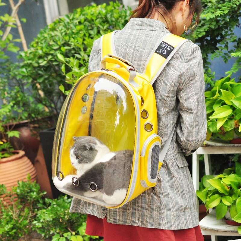 透明寵物背包 猫包狗包 太空包 旅行外出包 戶外便攜包 小型犬雙肩背包 ♠極有家♠