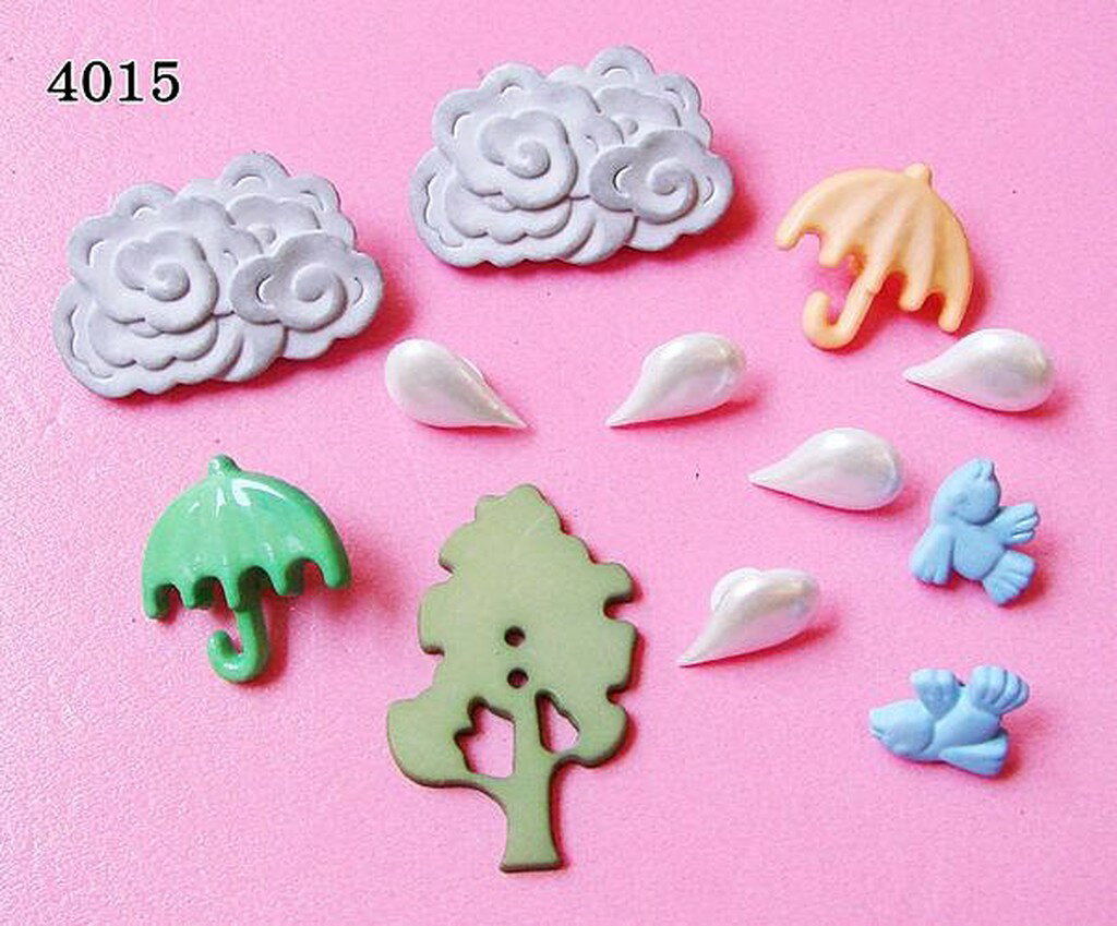 【松芝拼布坊】美國進口造型鈕釦 #4015 【春天  四月的雨】April Showers 拼布、布料、裝飾...
