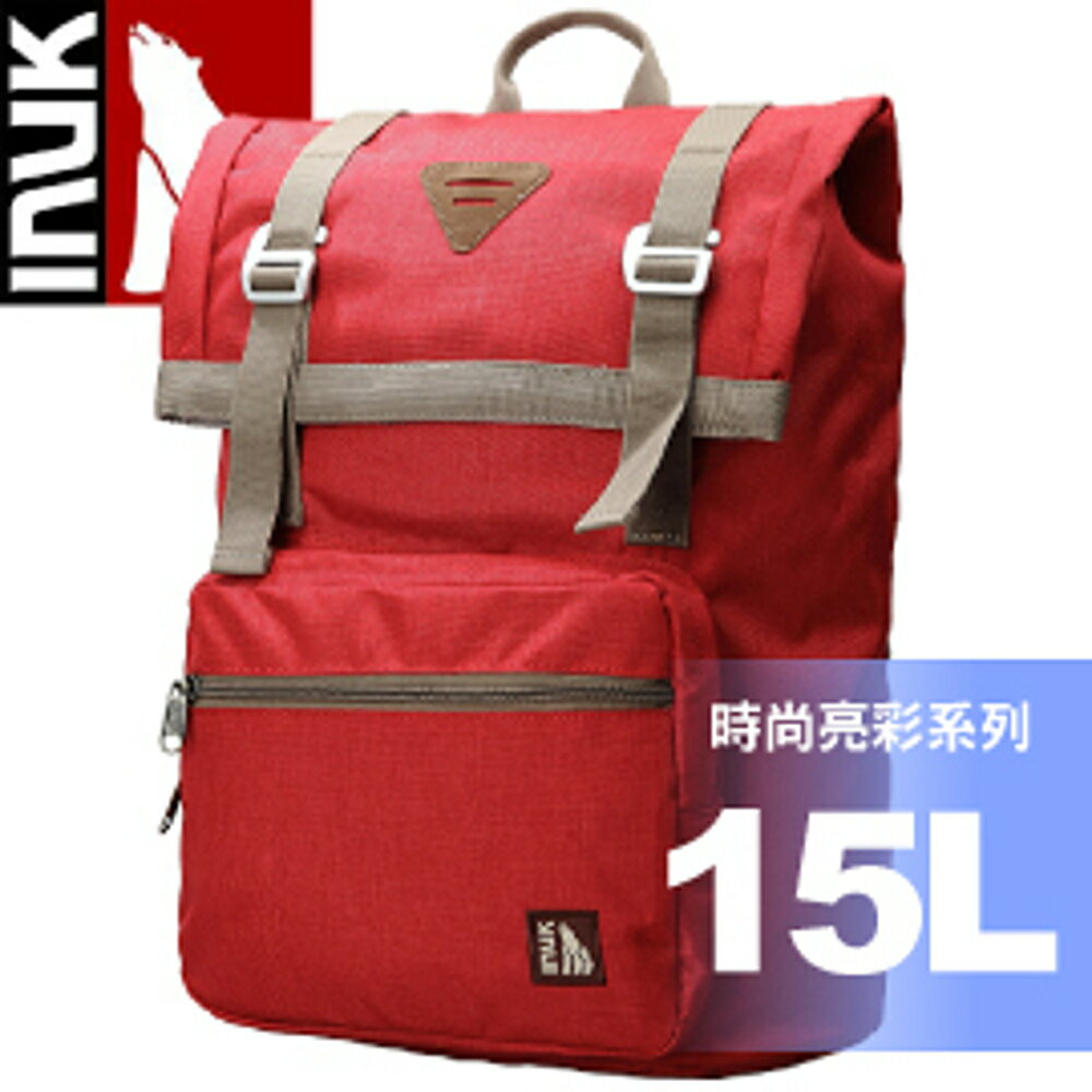 【INUK 加拿大 15L時尚亮彩休閒背包《紅》】IKB60614100041/後背包/背包