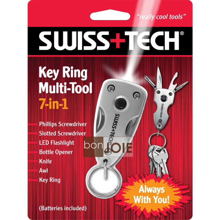 ::bonJOIE:: 美國進口 Swiss+Tech 7 合 1 Key Ring Multi-tool 隨身迷你工具組 (含 LED 燈) 7-in-1 鑰匙圈 Swiss Tech Multitool