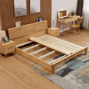 優樂悅~北歐實木床1.8米雙人床主臥現代簡約原木床1.5米儲物床批發的廠家