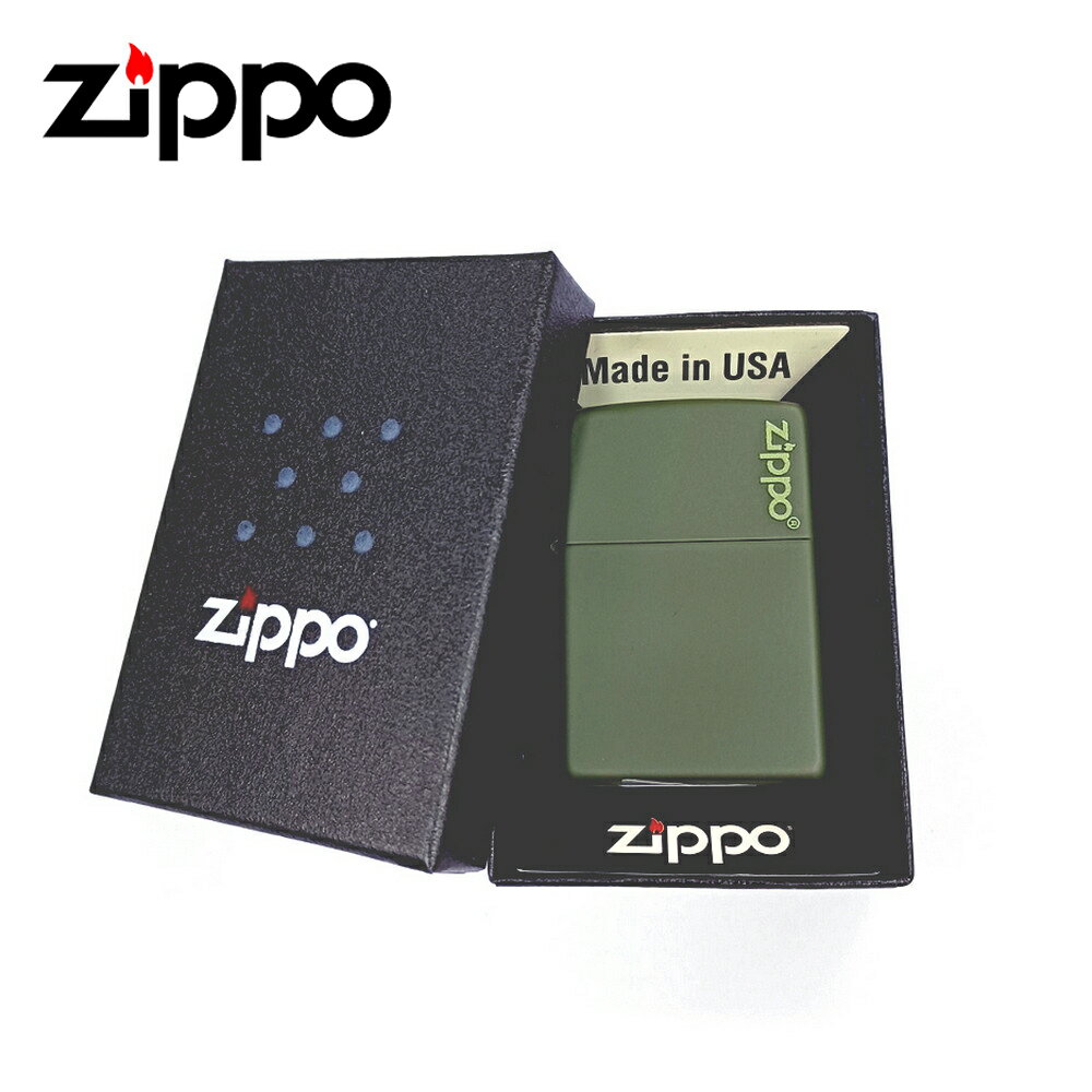 ZIPPO 打火機Zippo Logo(大) 軍綠烤漆 221ZL