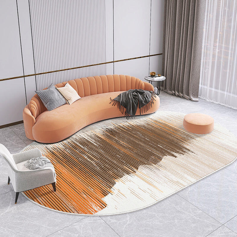 地毯 房間地毯 客廳地毯 床邊地毯 臥室地毯 現代簡約地毯 客廳臥室輕奢藝術橢圓形鋼琴茶幾墊 家用房間