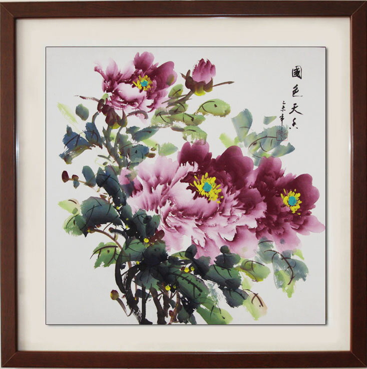 水墨詩意-牡丹原稿字畫手繪真跡水墨書畫作品七天預購+現貨| 窩克