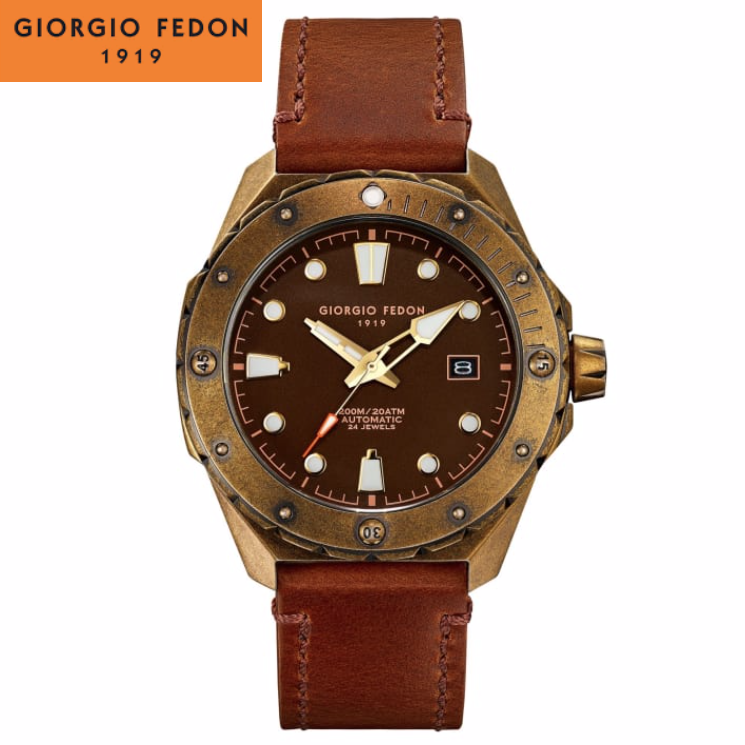 Giorgio Fedon 喬治菲登1919 Ocean Walker  海行者系列 機械腕錶 GFCJ005 古銅金/45mm