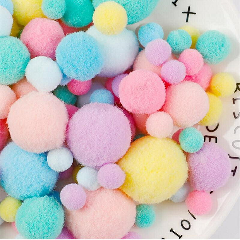 新款 毛線圓球彩色球球毛毛絨球大diy手工材料包鞋帽子箱包掛件1