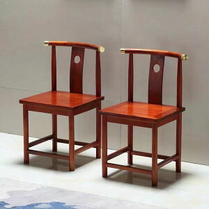 新中式實木椅子家用餐椅茶桌辦公椅整裝月牙椅實木 椅子/北歐椅子/餐椅/餐桌椅/實木椅