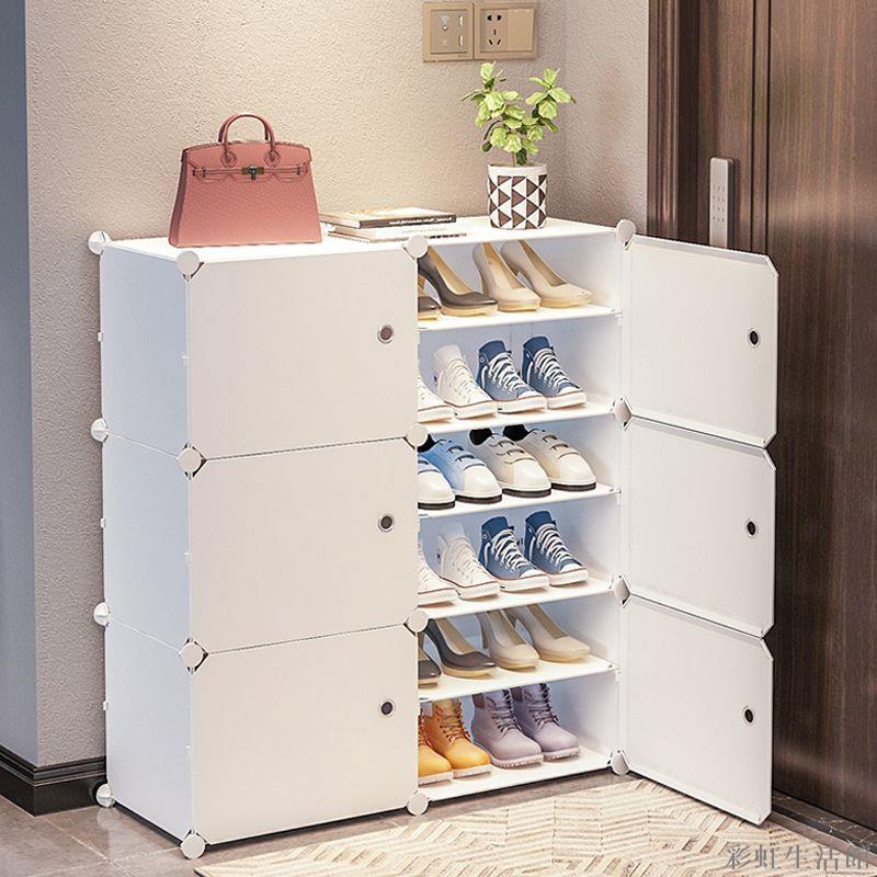 放門口鞋柜簡易鞋架子經濟型家用室內簡約收納神器大容量防塵多層