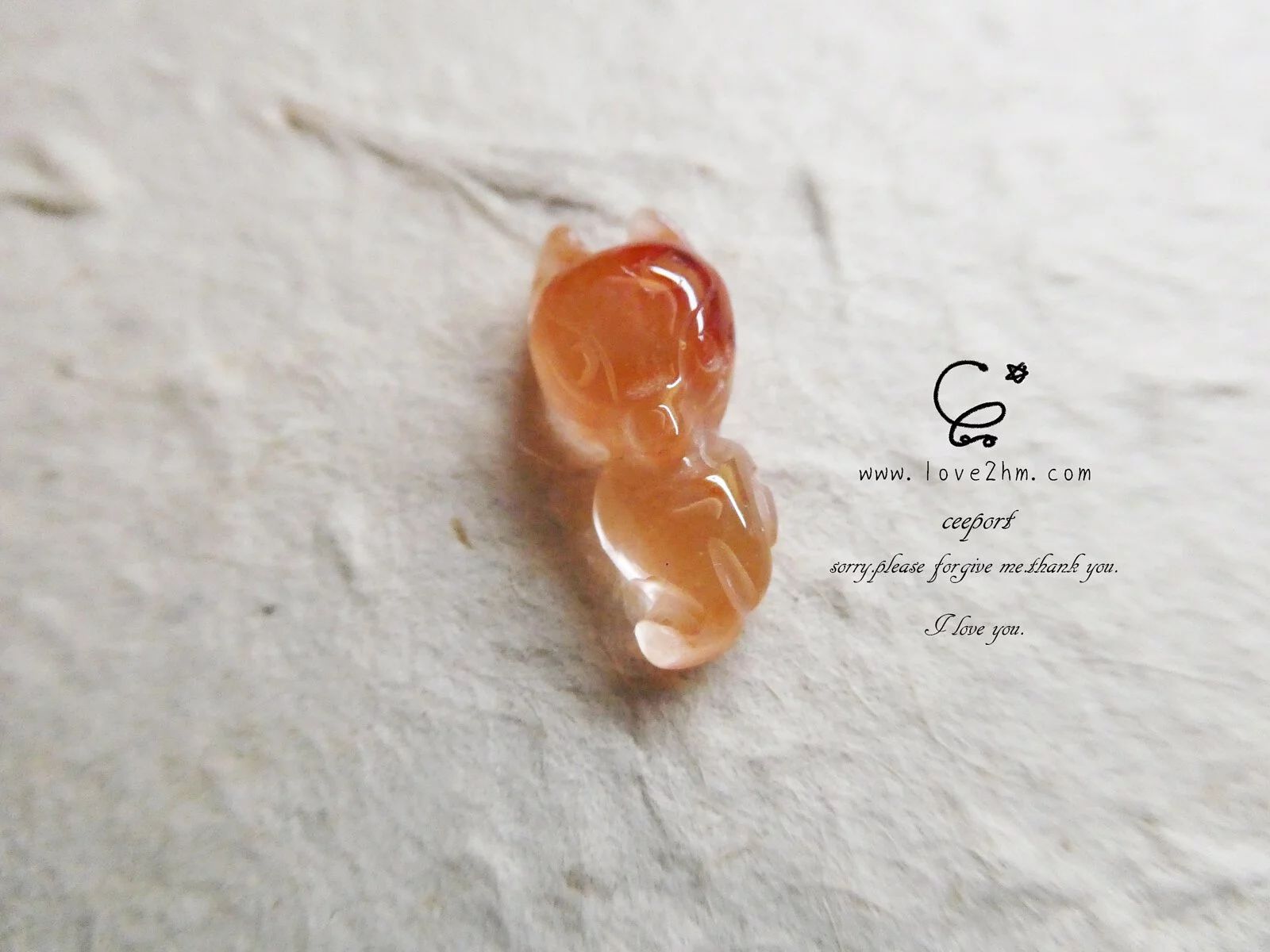 紅兔毛小狐狸 紅兔毛水晶 水晶飾品 晶晶工坊-love2hm 26293