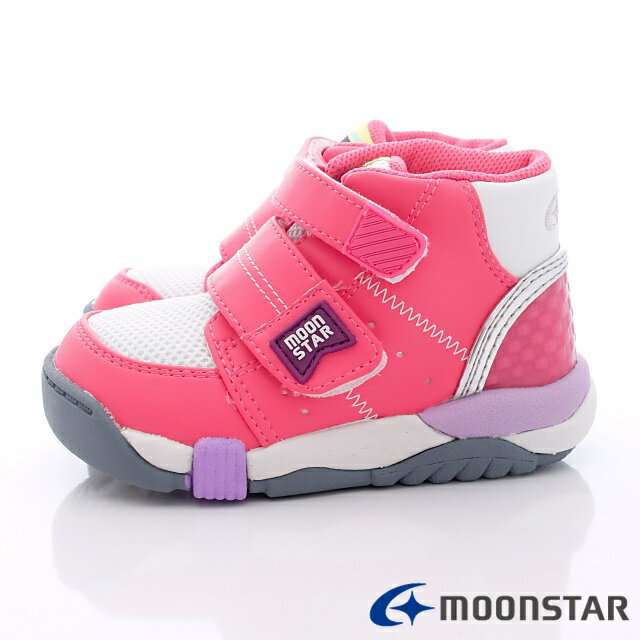 日本月星Moonstar機能童鞋矯健系列寬楦穩定彎曲鞋款21404粉(中小童段/中大童段) 2