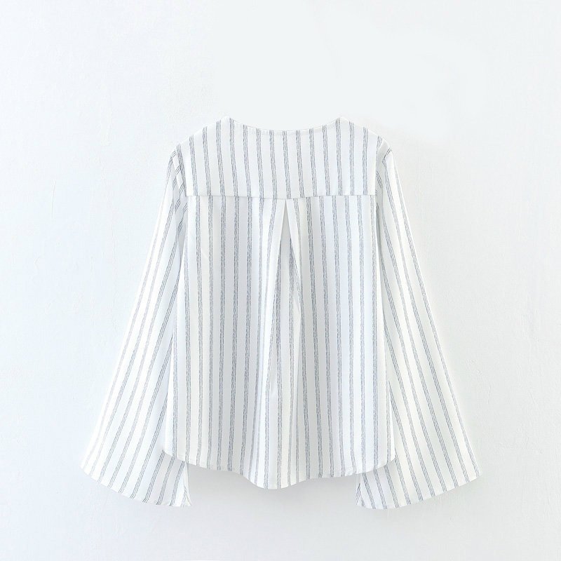 FINDSENSE G5 韓國時尚 休閒 舒適 白色 條紋 襯衫 上衣