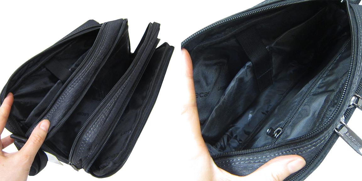 ~雪黛屋~LECAF 斜側包中容量二層主袋+外袋共七層可8寸平板進口防水尼龍布材質肩背斜背中性款可刷洗LW6710A(中) 2