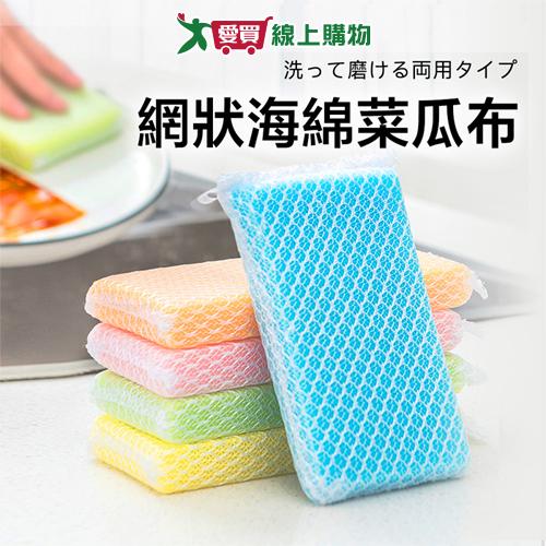 EZ HOME 網狀海綿清潔菜瓜布-5片/包 纖細網布 去污吸水 刷洗耐用【愛買】
