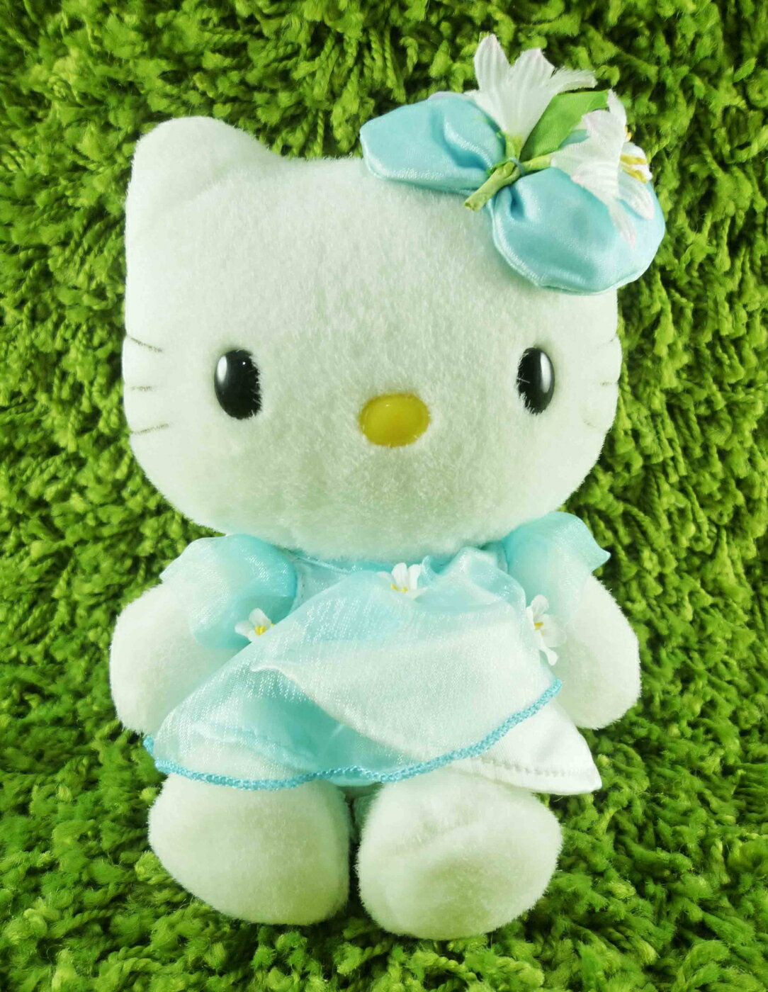 【震撼精品百貨】Hello Kitty 凱蒂貓 KITTY絨毛娃娃-百合造型-藍色 震撼日式精品百貨