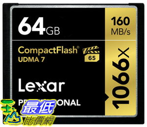 [106美國直購] 存儲卡 Lexar Professional 1066x 64GB VPG-65 CompactFlash card Image Rescue 5 Software LCF64GCRBNA1066