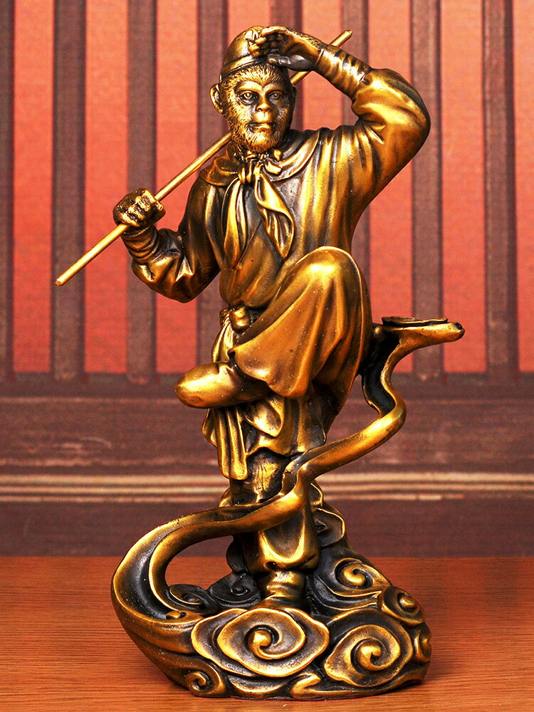 風水閣 銅猴子擺件齊天大聖佛像孫悟空 鬥戰勝佛像家居工藝品