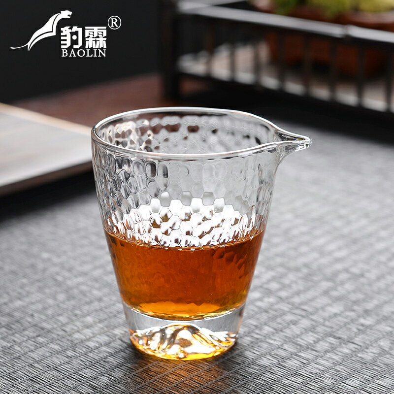 玻璃公道杯加厚耐熱日式四方分茶器玻璃過濾功夫茶具配件茶漏套裝