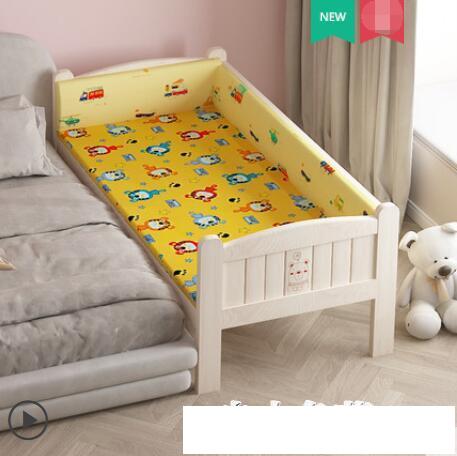 實木兒童床男孩單人床女孩公主床邊床加寬小床帶護欄嬰兒拼接大床