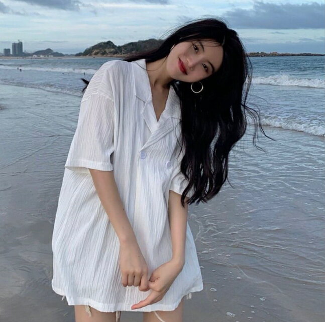 中大尺碼女裝 韓版 西裝外套 薄外套 棉麻外套 春夏純色短袖外套 女空調衫外套 2