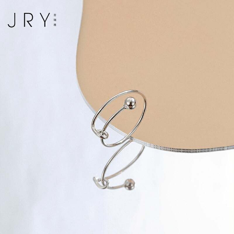 吉瑞雅925純銀戒指女時尚個性小眾設計 簡約時尚可調節大小食指戒