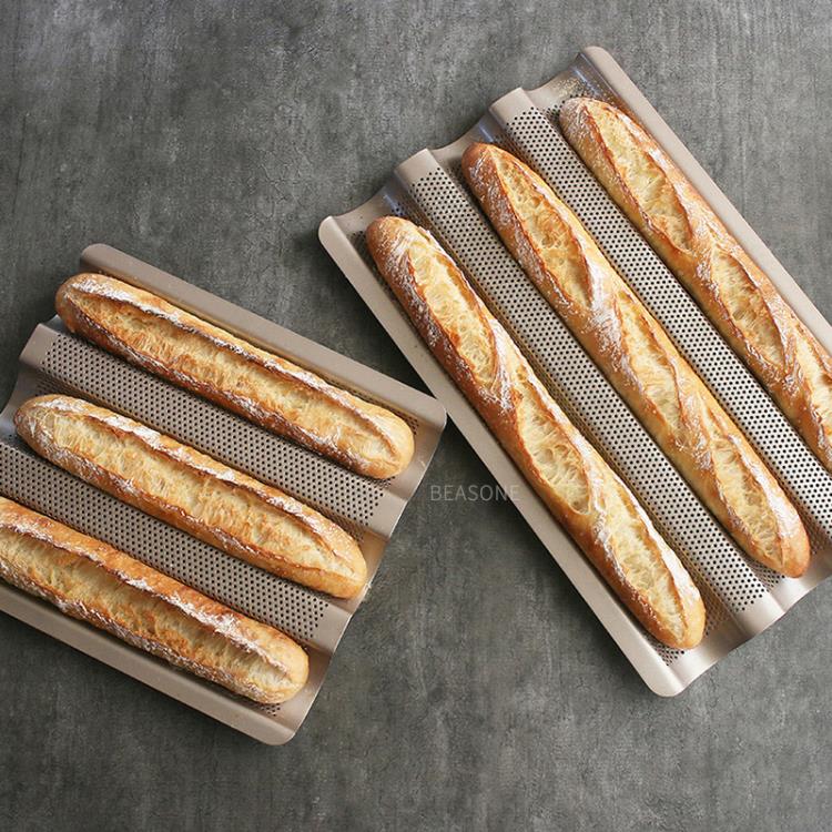 法棍法棒3連烤盤 法式長條面包烤盤網狀模具面包架 大/小號 全館免運