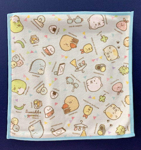 【震撼精品百貨】角落生物 Sumikko Gurashi SAN-X 方巾/手帕-藍#40182 震撼日式精品百貨