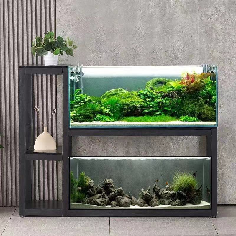 免運 可開票 簡易加厚魚缸架子家用客廳雙層金屬底座超強承重魚缸儲物架子